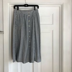 Madewell Palisade Button Front Midi Skirt
